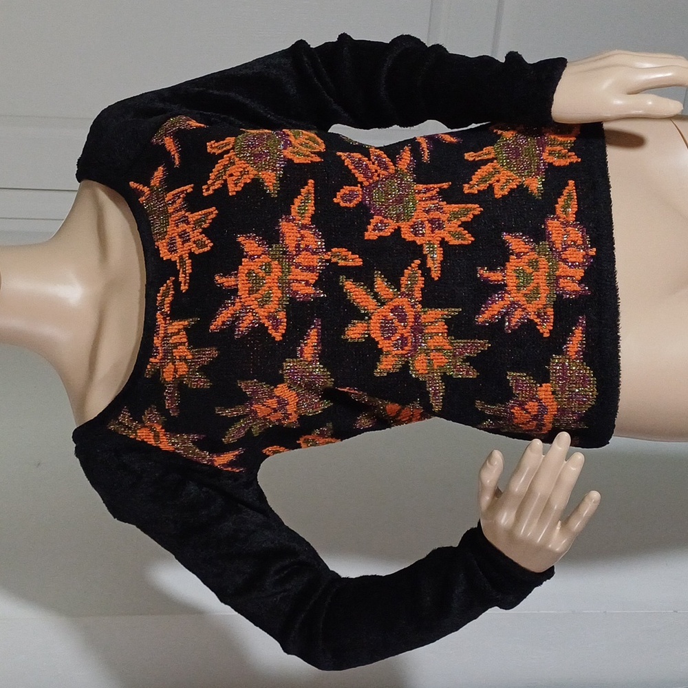 FENDI Vintage Maglia Woolblend Metallic Orange & Black Knit Sweater Italy 42 4-6